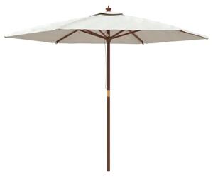 Parasol ogrodowy na drewnianym słupku, piaskowy, 299x240 cm