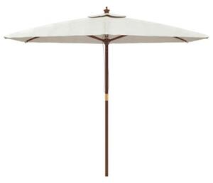 Parasol ogrodowy na drewnianym słupku, piaskowy, 299x240 cm