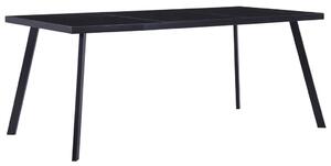Stół jadalniany, czarny, 160 x 80 x 75 cm, szkło hartowane