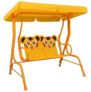 Huśtawka dla dzieci, żółta, 115x75x110 cm, tkanina