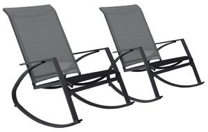 Bujane krzesła ogrodowe, 2 szt., textilene, ciemnoszare
