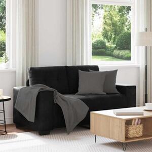 Sofa dwuosobowa czarna 160x77x82 cm aksamitna