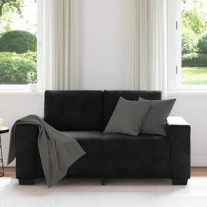 Sofa dwuosobowa czarna 160x77x82 cm aksamitna