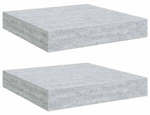 Półki ścienne, 2 szt., szarość betonu, 23 x 23,5 x 3,8 cm, mdf