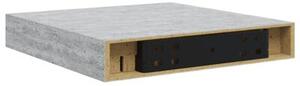 Półki ścienne, 2 szt., szarość betonu, 23 x 23,5 x 3,8 cm, mdf