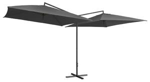 Podwójny parasol na stalowym słupku, 250 x 250 cm, antracytowy