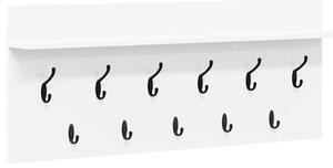 Minimalistyczny wieszak na płaszcze z półką, biały, 100 x 40 x 12 cm
