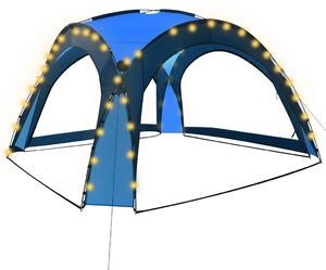 Namiot imprezowy z LED i 4 ściankami, 3,6x3,6x2,3 m, niebieski
