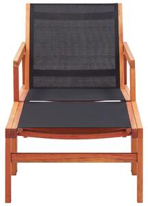 Krzesło ogrodowe z podnóżkiem, eukaliptus i textilene