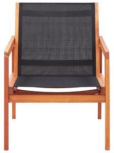 Krzesło ogrodowe, czarne, lite drewno eukaliptusowe i textilene