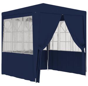Namiot imprezowy ze ściankami, 2,5x2,5 m, niebieski, 90 g/m²