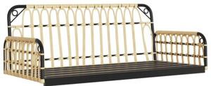 Ławka bujana z poduszkami, 105x58x38 cm, polirattan i stal