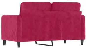 Sofa 2-osobowa, winna czerwieÅ, 120 cm, tapicerowana aksamitem