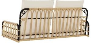 Ławka bujana z poduszkami, 105x58x38 cm, polirattan i stal