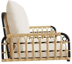 Ławka bujana z poduszkami, 105x58x38 cm, polirattan i stal