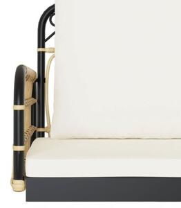 Ławka bujana z poduszkami, 105x58x38 cm, polirattan i stal