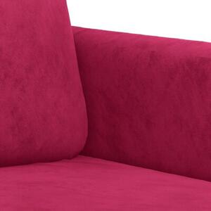 Sofa 2-osobowa, winna czerwieÅ, 120 cm, tapicerowana aksamitem