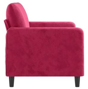 Sofa 2-osobowa, winna czerwieÅ, 120 cm, tapicerowana aksamitem