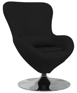 Fotel jajo czarny 63 x 73 x 90 cm tkanina