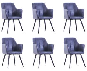 Krzesła stołowe, 6 szt., szare, sztuczna skóra zamszowa