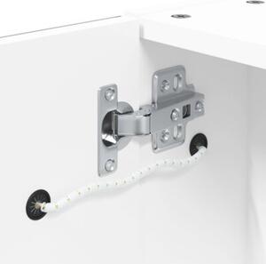 Szafka łazienkowa z lustrem i LED, biała, 60x13x52 cm