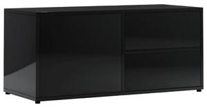 Szafka TV, czarna, wysoki połysk, 80x34x36 cm, płyta wiórowa