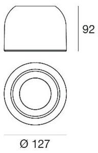 Linea Light Outlook S downlight LED, biały, aluminium, szkło, ściemniany