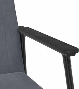 Elegancki fotel aksamitny w ciemnoszarym kolorze z ergonomicznym wsparciem