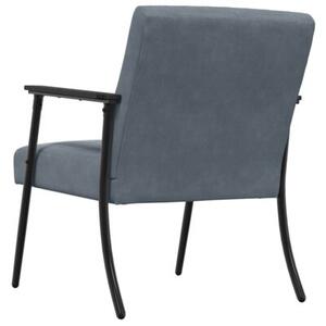 Elegancki fotel aksamitny w ciemnoszarym kolorze z ergonomicznym wsparciem