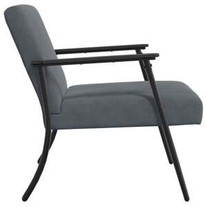 Elegancki fotel aksamitny w ciemnoszarym kolorze z ergonomicznym wsparciem