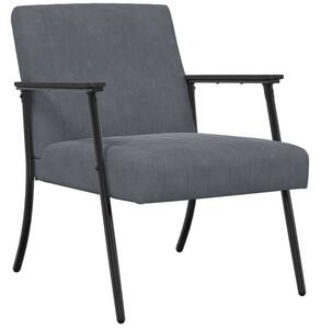 Elegancki fotel aksamitny w ciemnoszarym kolorze z ergonomicznym wsparciem