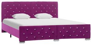 Rama łóżka, fioletowa, tapicerowana aksamitem, 160x200 cm