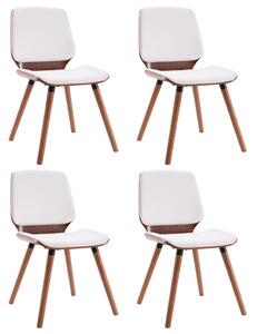 Krzesła stołowe, 4 szt., białe, obite sztuczną skórą