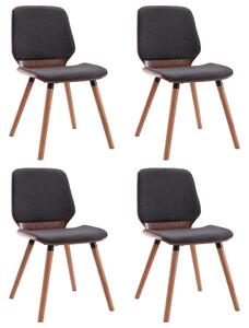 Krzesła stołowe, 4 szt., szare, obite tkaniną