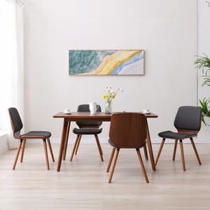 Krzesła stołowe, 4 szt., szare, tapicerowane tkaniną
