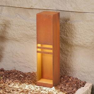 Lampa ogrodowa stojąca Oxido Lucande, brązowy / rdzawy, metal, nowoczesny