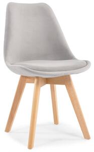 OUTLET Krzesło welurowe Bolonia Lux - szare
