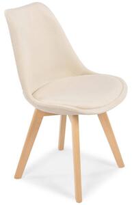 Krzesło welurowe Bolonia Lux - beżowe
