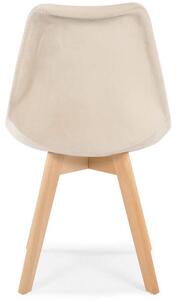Krzesło welurowe Bolonia Lux - beżowe
