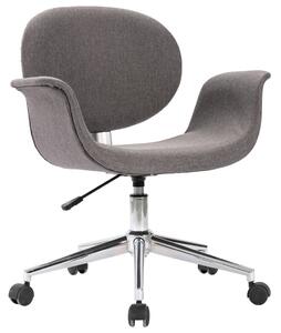 Obrotowe krzesło biurowe, szare, tapicerowane tkaniną