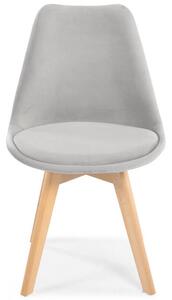 Krzesło welurowe Bolonia Lux - szare