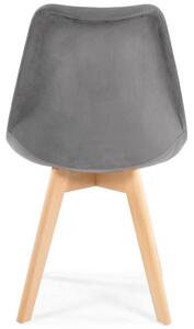 Krzesło welurowe Bolonia Lux - grafitowe