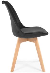 Krzesło welurowe Bolonia Lux - czarne