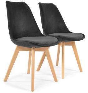 Krzesło welurowe Bolonia Lux - czarne