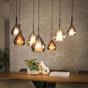 ZIJLSTRA Lampa wisząca szklana Aurelie mixed, możliwość ściemniania, multikolor, salon / jadalnia, szkło