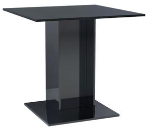 Stół jadalniany, wysoki połysk, czarny, 80 x 80 x 75 cm
