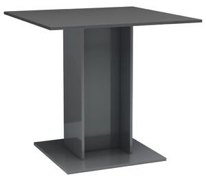Stół jadalniany, wysoki połysk, szary, 80 x 80 x 75 cm