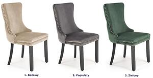 Zielone tapicerowane krzesło w stylu glamour - Esten