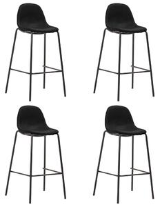 Krzesła barowe, 4 szt., czarne, tapicerowane tkaniną