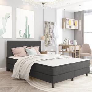 Łóżko kontynentalne, szare, tapicerowane, 140x200 cm